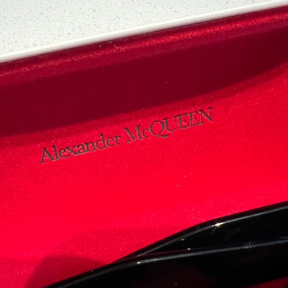 McQueen MQ0342S Rectangular Black Sunglasses With Bold Frame - Picture 12 of 12